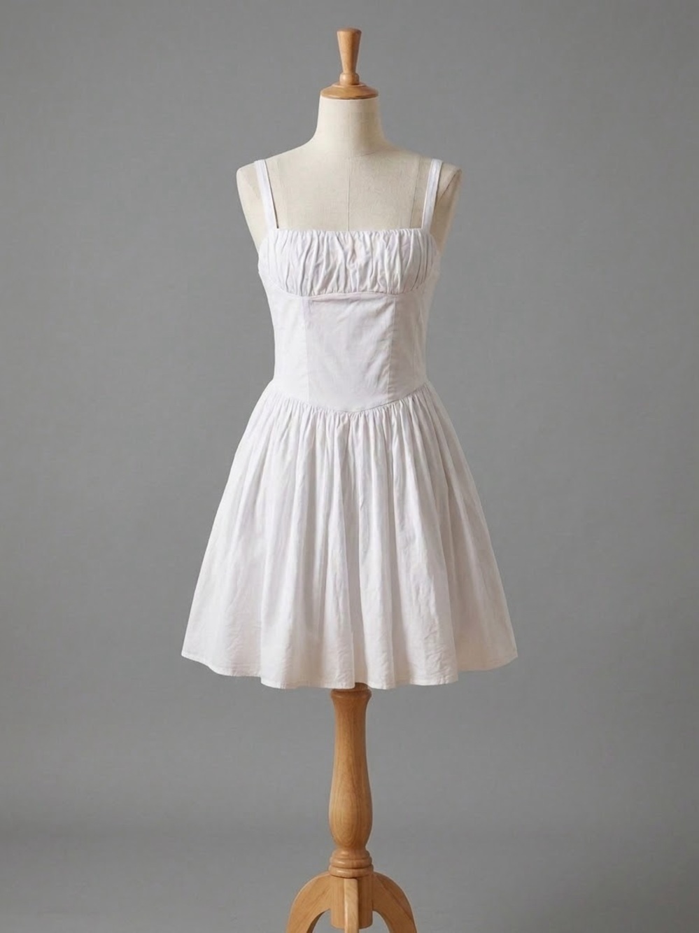 Zara white cotton milkmaid coset mini dress XS